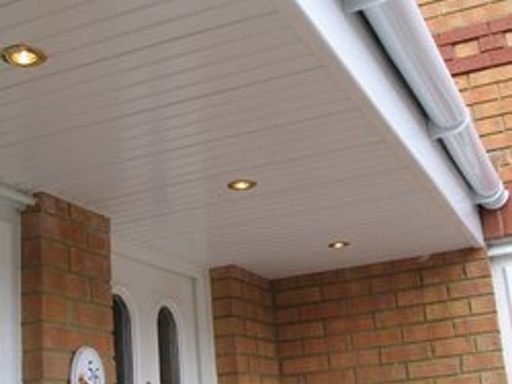 White fascia, soffit and guttering installation